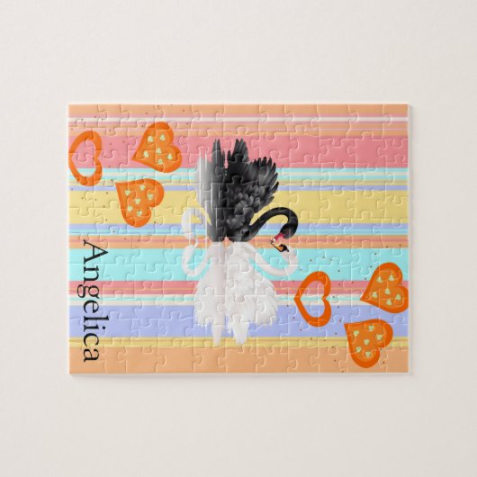 Puzzels Pastel Stripe Swans (Horizontaal)