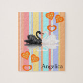 Puzzels Pastel Stripe Swans (Verticaal)