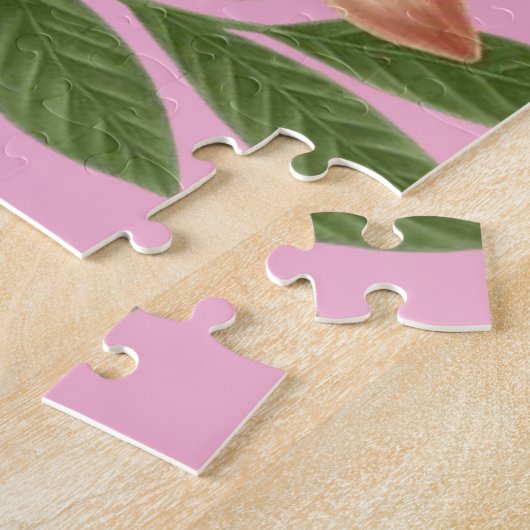 Puzzels Pink Floral Monogram Penguin (Zijkant)
