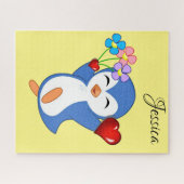 Puzzels Pink Floral Penguin Hartelijk dank voor Va (Horizontaal)