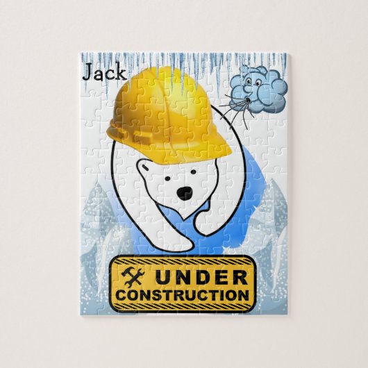 Puzzels Polar Beer onder bouwwolken (Verticaal)