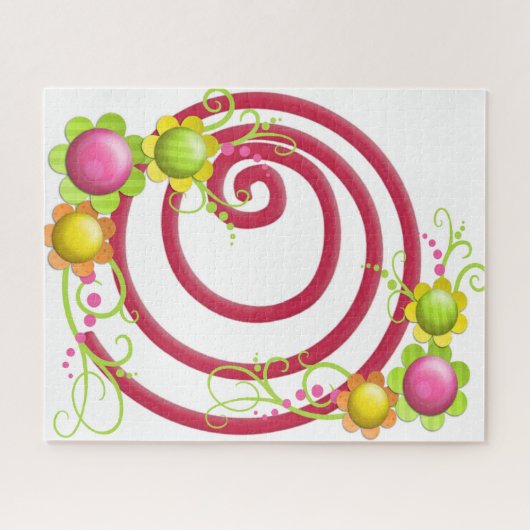 Puzzels Rood & Wit Draai Bloem Bloemen (Horizontaal)