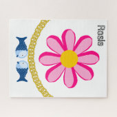 Puzzels Roze bloem visgoud (Horizontaal)