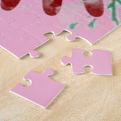 Puzzels Roze Bloemen Monogram (Zijkant)