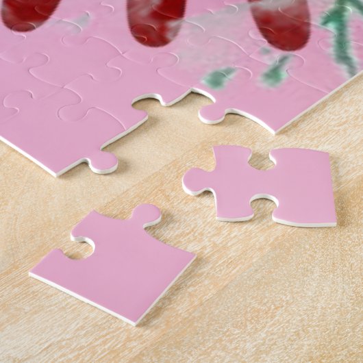 Puzzels Roze Bloemen Monogram (Zijkant)