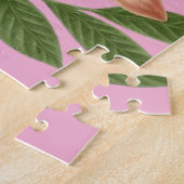 Puzzels Roze Bloemige Monogram Pinguïn (Zijkant)