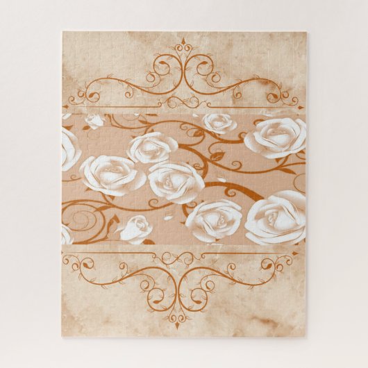 Puzzels Roze Floral Monogram (Verticaal)