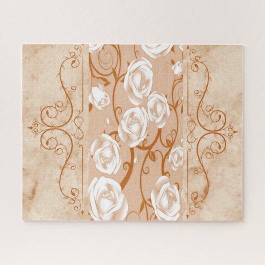 Puzzels Roze Floral Monogram (Horizontaal)