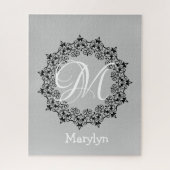 Puzzels Roze Floral Monogram (Verticaal)