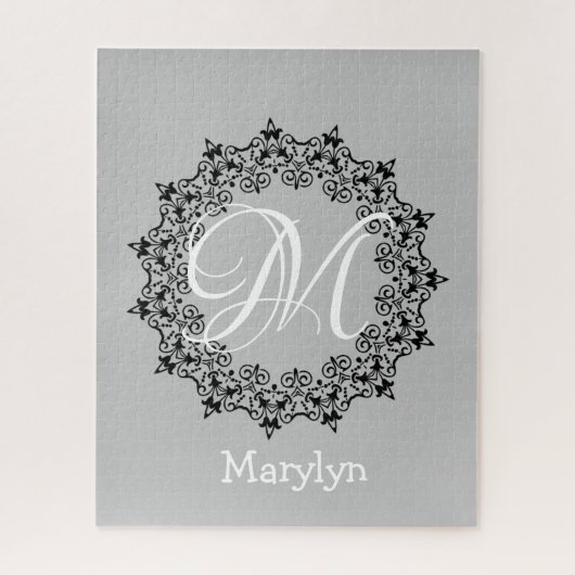 Puzzels Roze Floral Monogram (Verticaal)