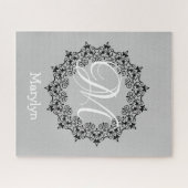 Puzzels Roze Floral Monogram (Horizontaal)