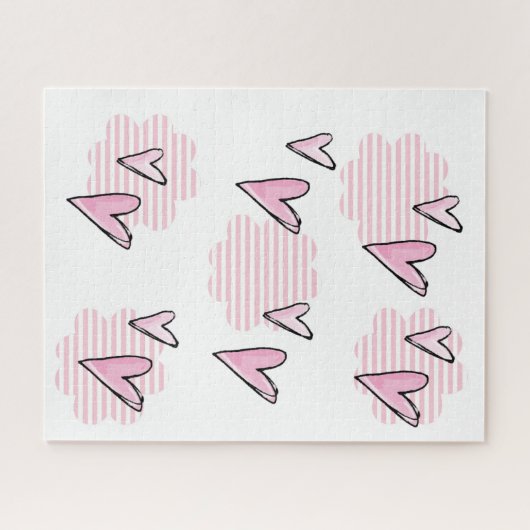 Puzzels Roze Harten Valentijnsdag (Horizontaal)