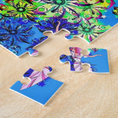 Puzzels Roze keukenkat Kitten Floral (Zijkant)