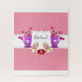 Puzzels Roze pokadot Roze Varkens (Verticaal)