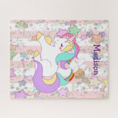 Puzzels Roze & White Stripe Unicorn Angel (Horizontaal)