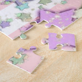 Puzzels Roze & White Stripe Unicorn Angel (Zijkant)