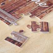 Puzzels Rustiek Hout Thuis is Waar Het Hart Woont (Zijkant)