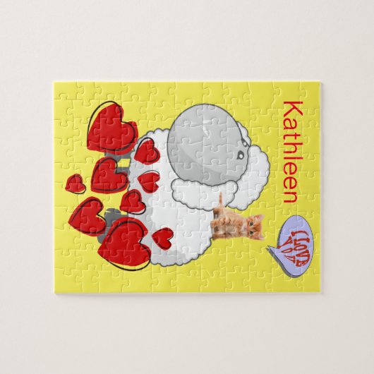 Puzzels Sheep Red Hearts (Horizontaal)