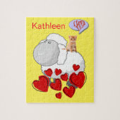 Puzzels Sheep Red Hearts (Verticaal)