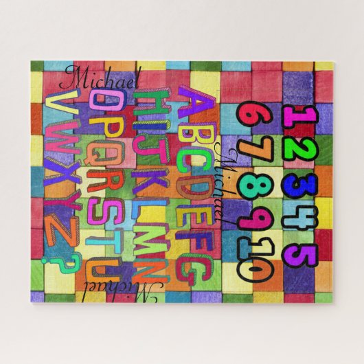 Puzzels Square Colors Numbers Alphabet (Horizontaal)