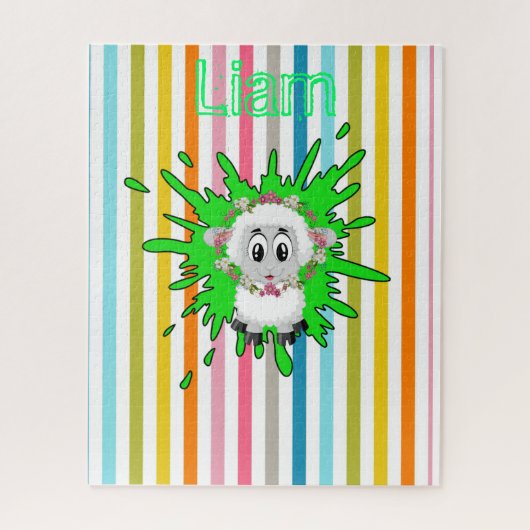 Puzzels Stripe Sheep Floral (Verticaal)