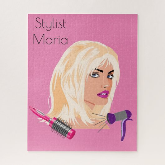 Puzzels Stylist Föhn Borstel Roze (Verticaal)