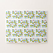 Puzzels Trucks Bus Gelukkige Verjaardag (Horizontaal)