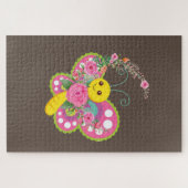 Puzzels Uitdagende Bruine Bloemen Vlinder (Horizontaal)