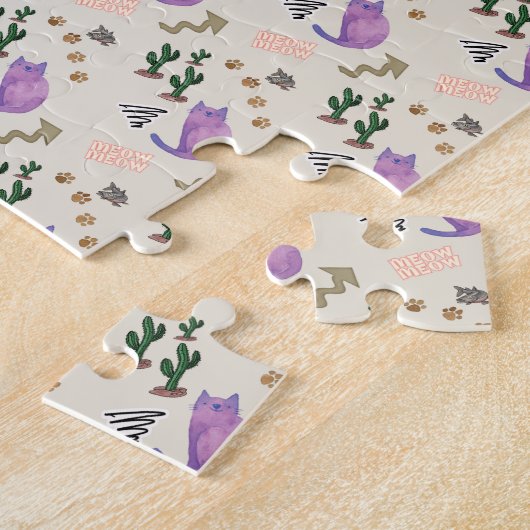 Puzzels Uitdagende Kat Vis Cactus (Zijkant)
