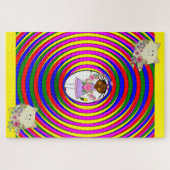 Puzzels Uitdagende Kleuren Meisje Katten Kittens (Horizontaal)