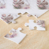 Puzzels Uitdagende Witte Bloemen Witte Kitty Cat (Zijkant)