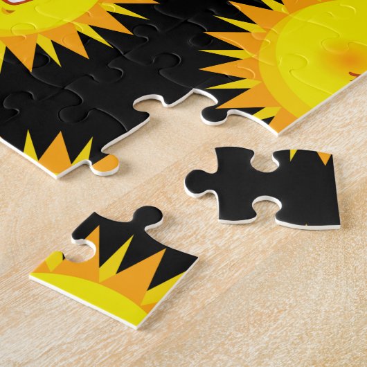 Puzzels Uitdagende Zon Zwarte Kat Achter (Zijkant)