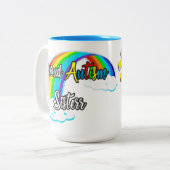 Puzzels van een trotse autisme zus tweekleurige koffiemok (Voorkant links)