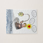 Puzzels Visser Vis Zon Water Wolken Vissen (Horizontaal)