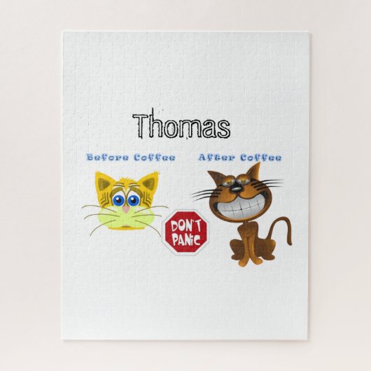 Puzzels voor en na koffie-katten niet paniek (Verticaal)