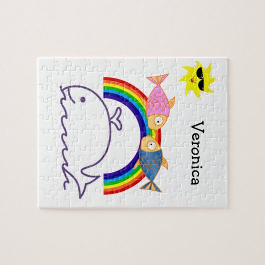 Puzzels Whale Fish Rainbow Sun (Horizontaal)