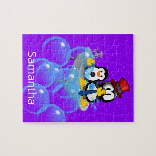 Puzzels White en Black Penguins Yellow Ducks Bath (Horizontaal)