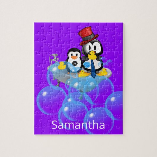 Puzzels White en Black Penguins Yellow Ducks Bath (Verticaal)