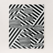 Puzzels White en Black Stripe Silver (Verticaal)