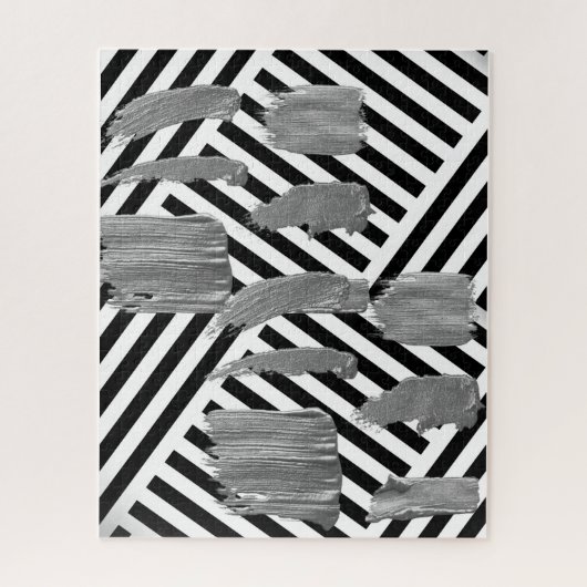 Puzzels White en Black Stripe Silver (Verticaal)