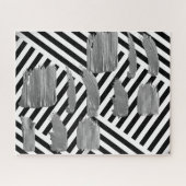 Puzzels White en Black Stripe Silver (Horizontaal)