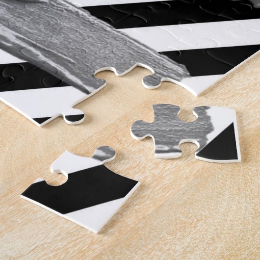 Puzzels White en Black Stripe Silver (Zijkant)