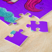 Puzzels White roze Unicorn Paars Blue Hearts (Zijkant)