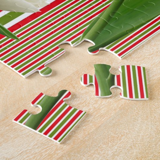 Puzzels White Tulps Red en White Stripes (Zijkant)