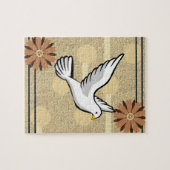 Puzzels Witte Duif Beige Cirkels (Horizontaal)