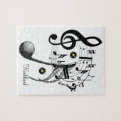 Puzzels Witte en Zwarte Muzieknoten (Horizontaal)