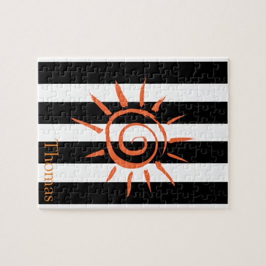 Puzzels Witte en Zwarte Streep Zon (Horizontaal)