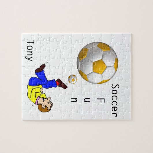 Puzzels Witte Gele Voetbal (Horizontaal)