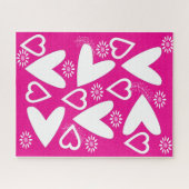 Puzzels Witte Harten Gelukkige Valentijnsdag (Horizontaal)