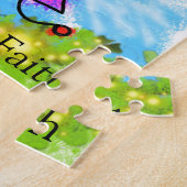 Puzzels zon bloemenmeisje roze ballonnen (Zijkant)